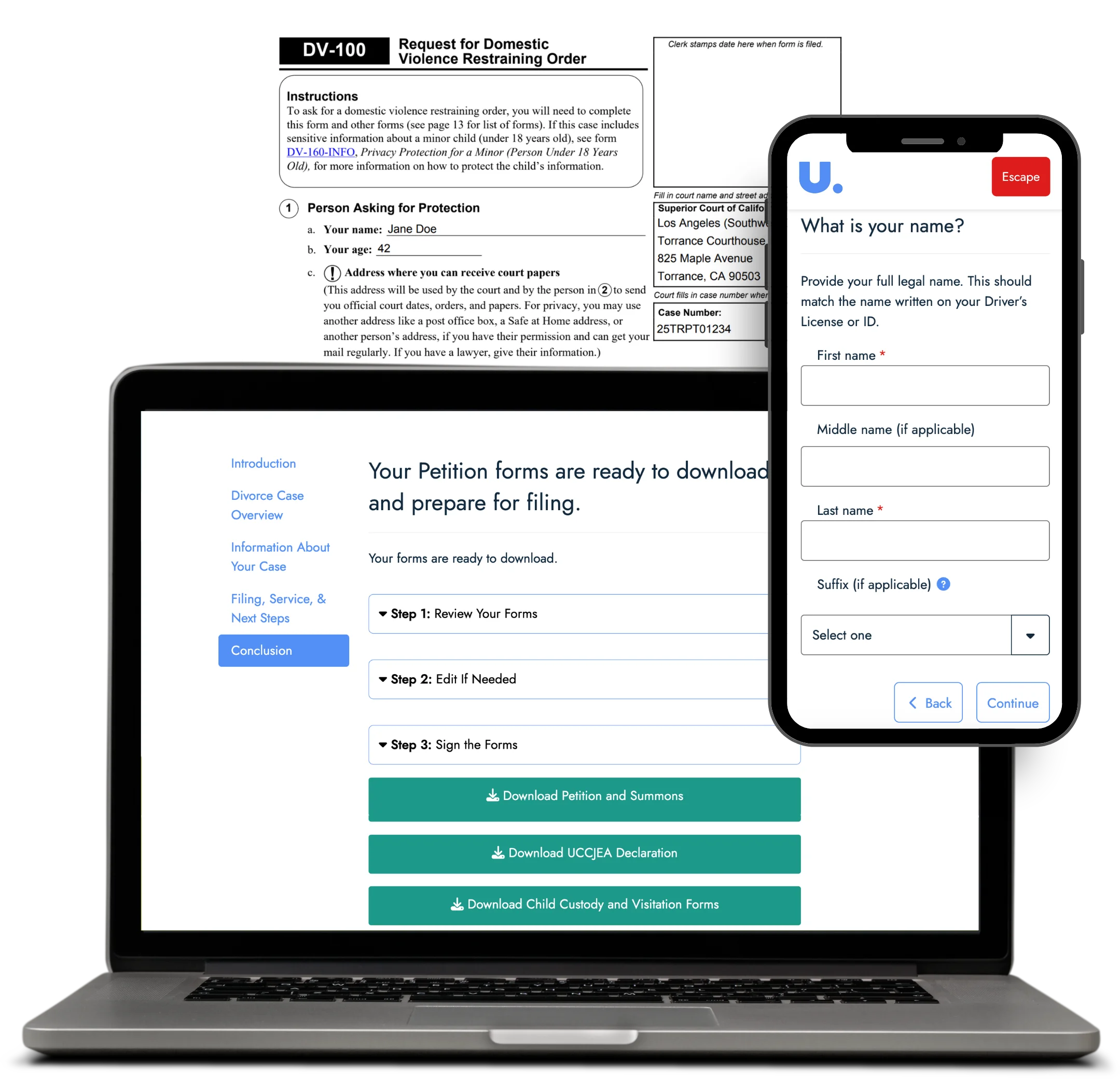 DVRO guided interview on laptop and mobile